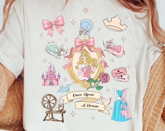 Maglietta della Principessa Aurora, Magliette della Bella Addormentata, Fiocco Disney Coquette, Maglietta Disneyworld, Maglietta per la gita in famiglia a Disneyland, Maglietta regalo di compleanno