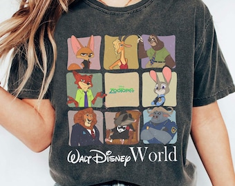 Disney Zootopia Characters Wdw T-shirt, Judy Hopps Nick Wilde Group Shirts, Disneyworld Shirt, Disneyland Family Trip Shirt, Birthday Gift