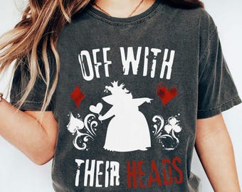 Disney Alice i Underlandet Drottning T-shirt, Av med huvudet T-shirts, Födelsedagspresent T-shirt, Disneyworld T-shirt, Disneyland familjeresa T-shirt