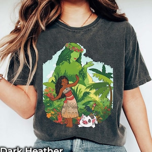 Camiseta de Moana y Te Fiti, Camiseta de Pua Heihei, Camiseta de vacaciones tropicales de Disney, Camiseta de viaje a Disneyland, Top de isla polinesia, Conjunto para Magic Kingdom imagen 1