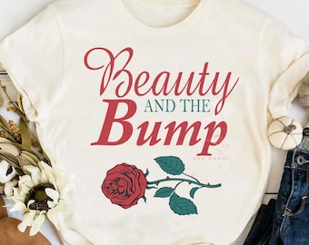 Disney Beauty And The Bump Funny T-shirt, Pregnancy Announcement Shirts, New Mom Gift Shirt, Disneyland Family Trip Shirt, Birthday Gift Tee