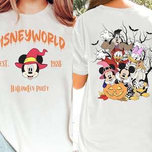 Two Side Disney Mickey And Friends Halloween Shirts, Disneyworld Mickey Not So Scary Shirt, Spooky Season Shirt, Halloween Party Gift Shirt
