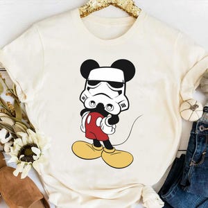 Disney Mickey Stormtrooper Head T-shirt, Star Wars Mickey Mouse Shirts, Birthday Gift Tee, Disneyworld Shirt, Disneyland Family Trip Shirt