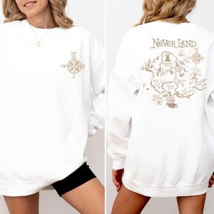 T-shirt carte du pays imaginaire, chemises Peter Pan Tinker Bell Flight to Neverland, t-shirt cadeau d'anniversaire, chemise Disneyworld, chemise voyage en famille Disneyland