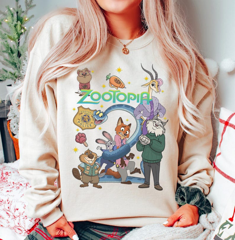 Zootopia 2 Filmen Squad T-shirt, Nick Wilde Judy Hopps T-shirt, Disney familjesemester presenttröja, Disneyland Animal Kingdom T-shirt bild 3