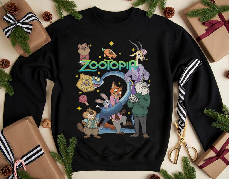 Zootopia 2 Filmen Squad T-shirt, Nick Wilde Judy Hopps T-shirt, Disney familjesemester presenttröja, Disneyland Animal Kingdom T-shirt bild 6