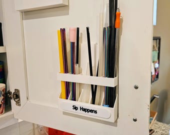 Cabinet Mounted Straw Holder