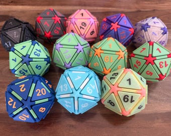 Clickable 20-sided dice