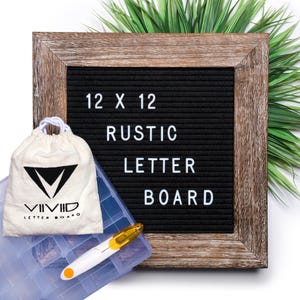 Tablero de letras de fieltro rústico de 12 x 12 (2 colores) + accesorios ¡ENVÍO GRATIS! Marco, paquete, decoración del hogar, graduación, boda, cumpleaños, fiesta, regalo