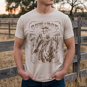 Vintage Cowboy PNG & SVG - Western Cowboy Riding Horse Digital Download - Rustic Rodeo Clipart - Wild West Western Shirt Design