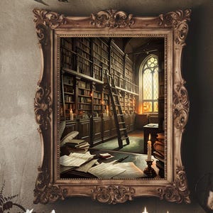 Dark Academia druckbare Poster | Vintage Bibliothek Kunst | Gothic Literatur Zitat | Arbeitszimmer Dekor | Digitaler Download