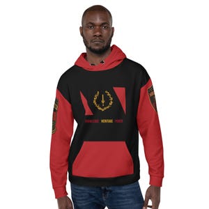 Felpa con cappuccio unisex con bandiera americana nera