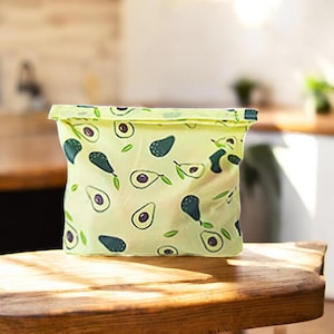 Cute Avocado Beeswax Wrap - Multi Size Option, Eco Friendly, Reusable Beeswax Wrap, Sustainable Storage, Sandwich Bag, Kitchen Decor