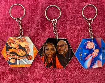 Custom Photo Keychain, Personalized Two Sided Picture, Anniversary Gift