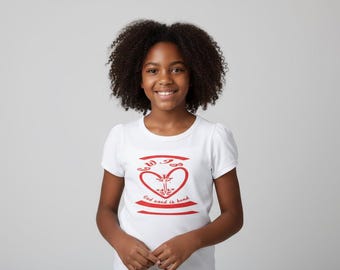 Heart design kids T Shirt; GWIB God Word Is Bond
