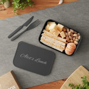 Lonchera personalizada, elegante y práctica, ideal para preparar comidas, para la vuelta al cole, ecológica, regalo para él/ella, Alex's Lunch