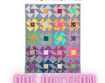 Rotation Quilt PDF Pattern by Dizzy Quilter, Fat quarter friendly