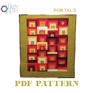 Portals Improv Quilt PDF Pattern by Dizzy Quilter, Fat quarter friendly