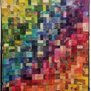 Color Catcher Rainbow Quilt PDF Pattern Download, scrappy quilt, throw quilt