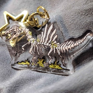 Llavero de Spinosaurus / accesorio acrílico de dinosaurio artesanal