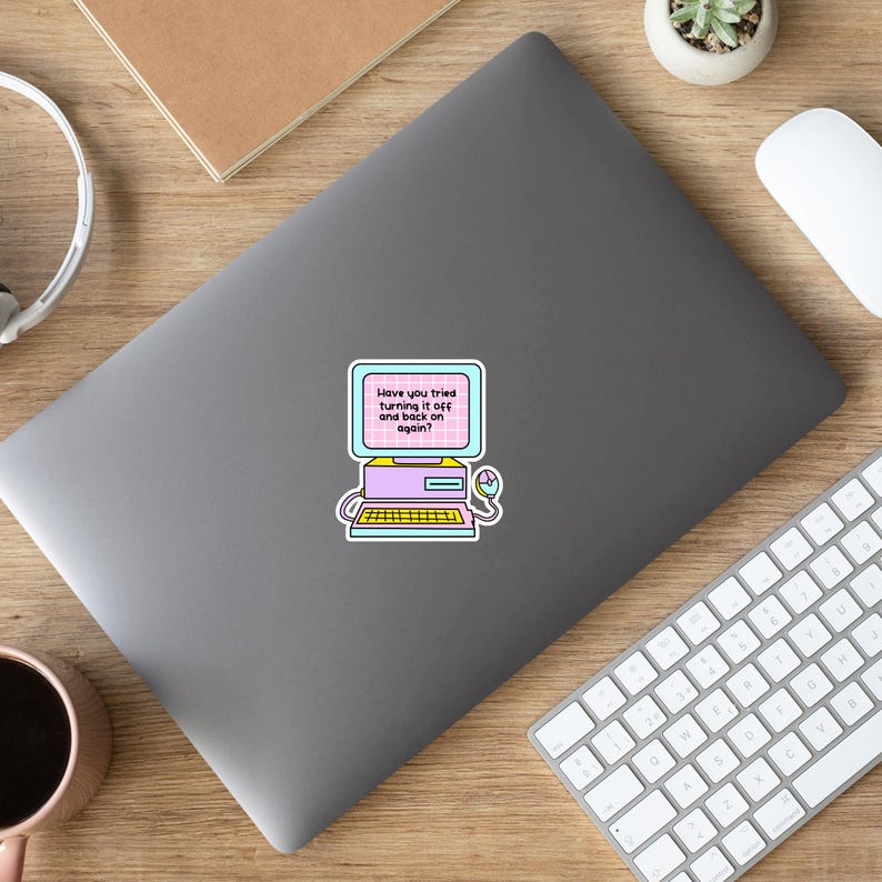Funny IT Humor Sticker | Retro Computer Decal (water Resistant) - Etsy