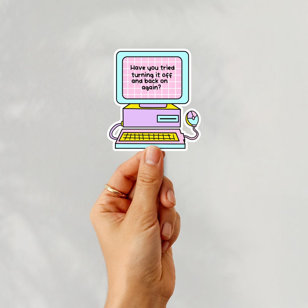 Funny IT Humor Sticker | Retro Computer Decal (water Resistant) - Etsy