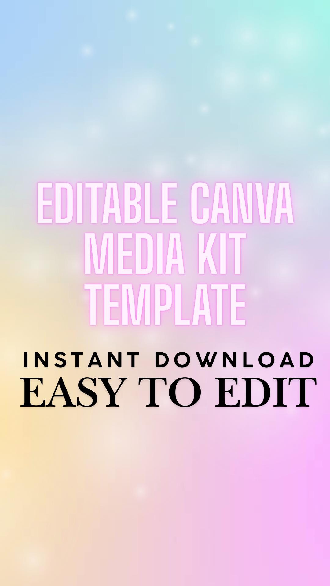 Editable Canva Media Kit Template Influencer Press Kit Modeling