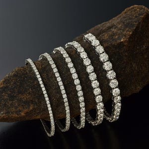 Tennisarmband VVS1 Moissanit-Tennisarmband für Damen & Herren, Tennisarmband Pässe, Diamanttester GRA-zertifiziertes Luxusarmband