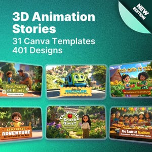 New Edition Limited Offer  -  Editable 3D Style Kids Animation Story Complete with Voiceovers and Exclusive PLR Rights!