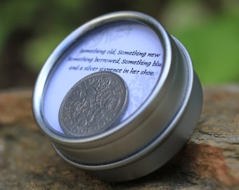 Classic Sixpence Wedding Coin in Keepsake Container