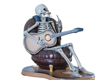 Skeleton Playing Guitar, Finger in Box - Funny Gift, White Elephant Gift, Quirky Gag Gifts, Prank Gifts, Funny Desk Decor for Adults