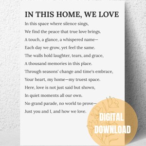 Romantisches Gedicht Wandkunst | Liebe Zitat Poster | Wohnkultur Geschenk | Jubiläumsgeschenk | Minimalistische Wohnkultur