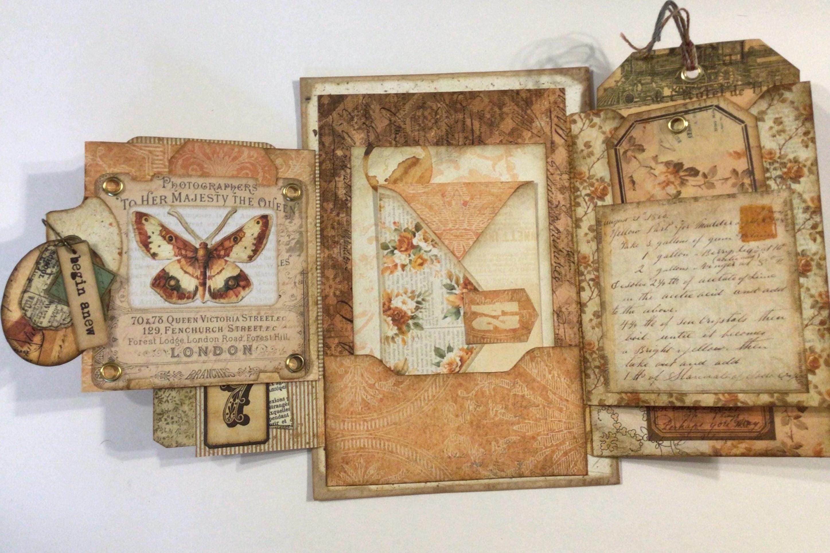 Junk Journal Handmade Card With Lots of Flips Pockets Tags ...