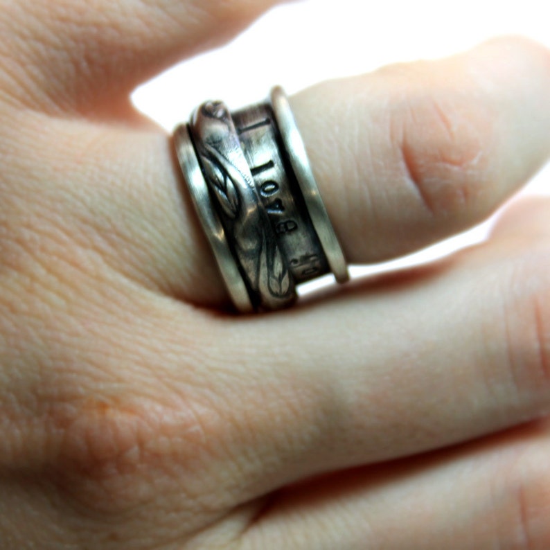 Spinner Ring Men Anxiety Ring Silver Meditation Ring for Etsy