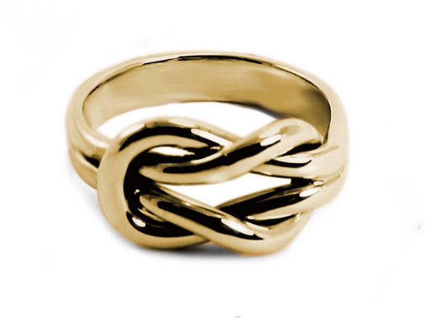 Chunky 10k Gold Double Reef Knot Ring With Engraving Space Double