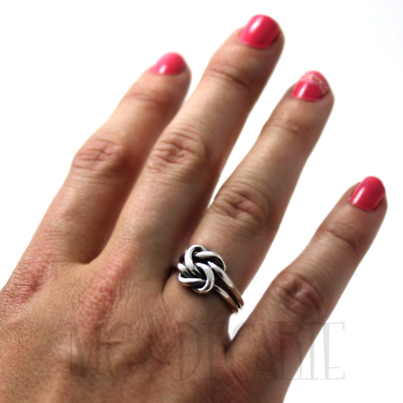 Chunky double knot ring sailor knot ring in sterling silver silver ring #B141 sailor ring friendship ring double knot thick knot ring