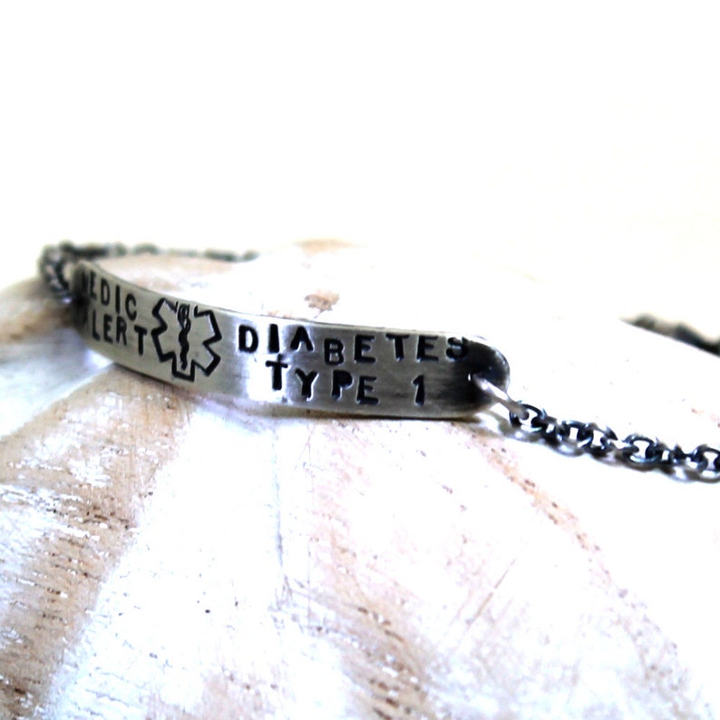 Medic Alert Bracelet With Sterling Silver Chain Can Be Etsy