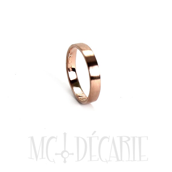 solid 10k pink gold gps ring longitude latitude coordinates ring coordinates personalized with engraving #J206 Rose gold 4mm ring band