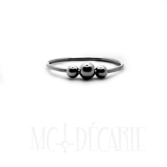 White Gold Fidget Ring Solid 10k Gold Minimalist Spinner Ring