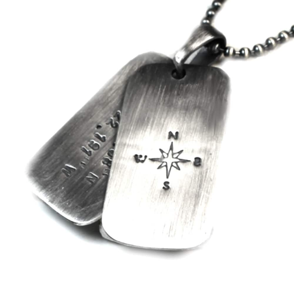 Mens Pendants Sterling Silver Dog Tags Engrave Custom Military Dog Tag –  Bling Jewelry