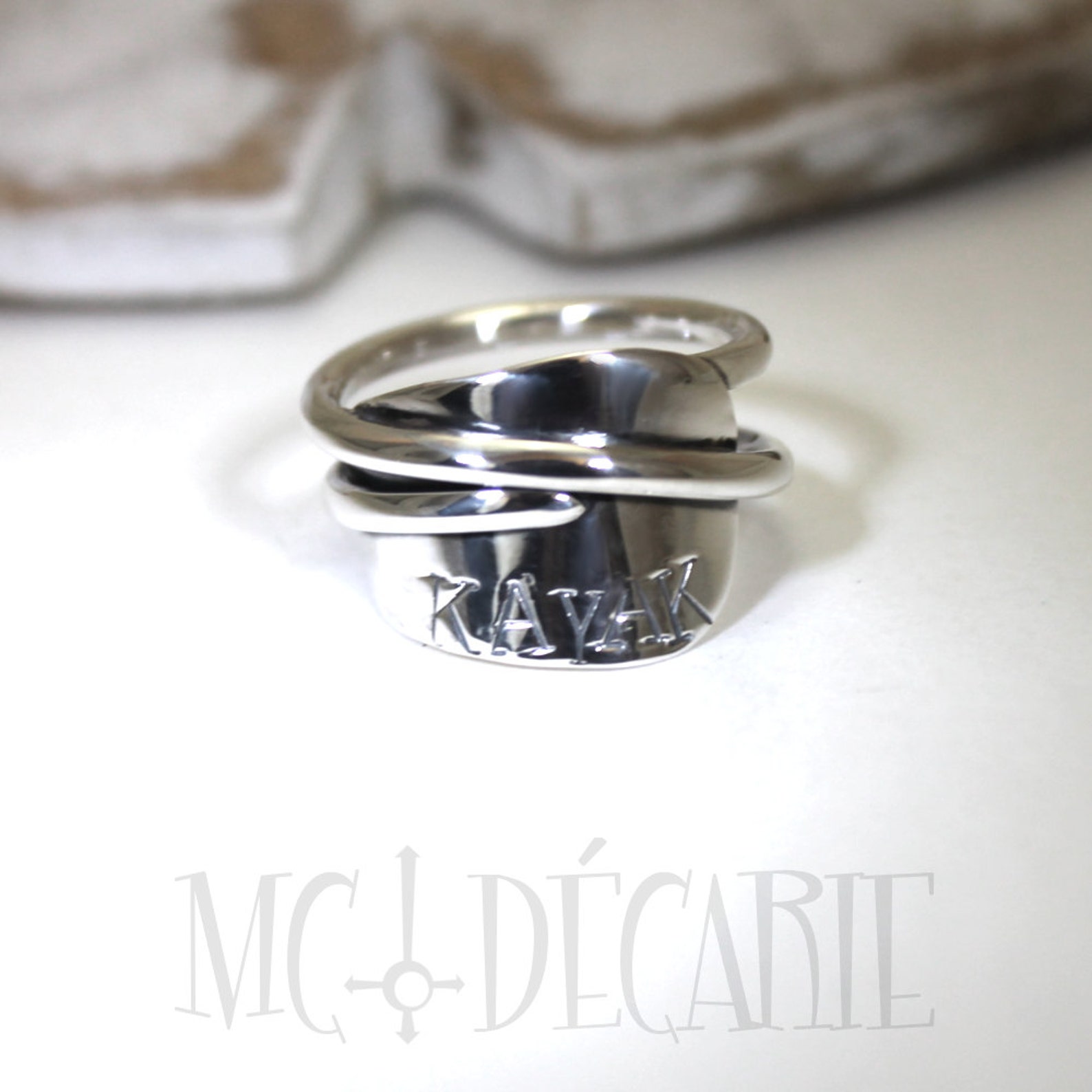 KAYAK Ring Paddle Silver Ring Kayak Paddle Jewelry Kayak Etsy