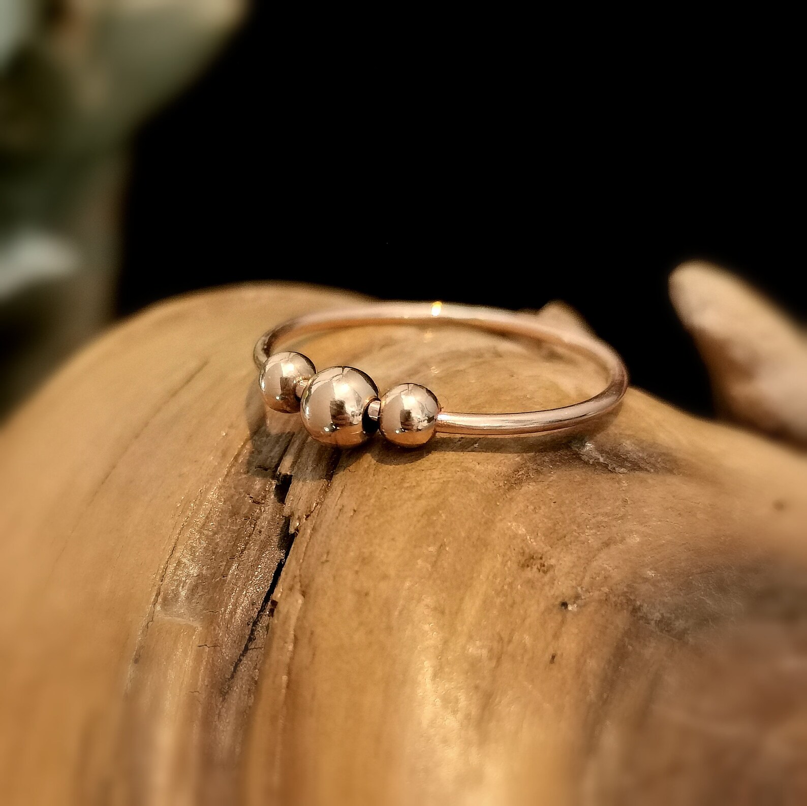 Gold Fidget Ring With Twisted Wire Solid 10k Gold Shank With Etsy