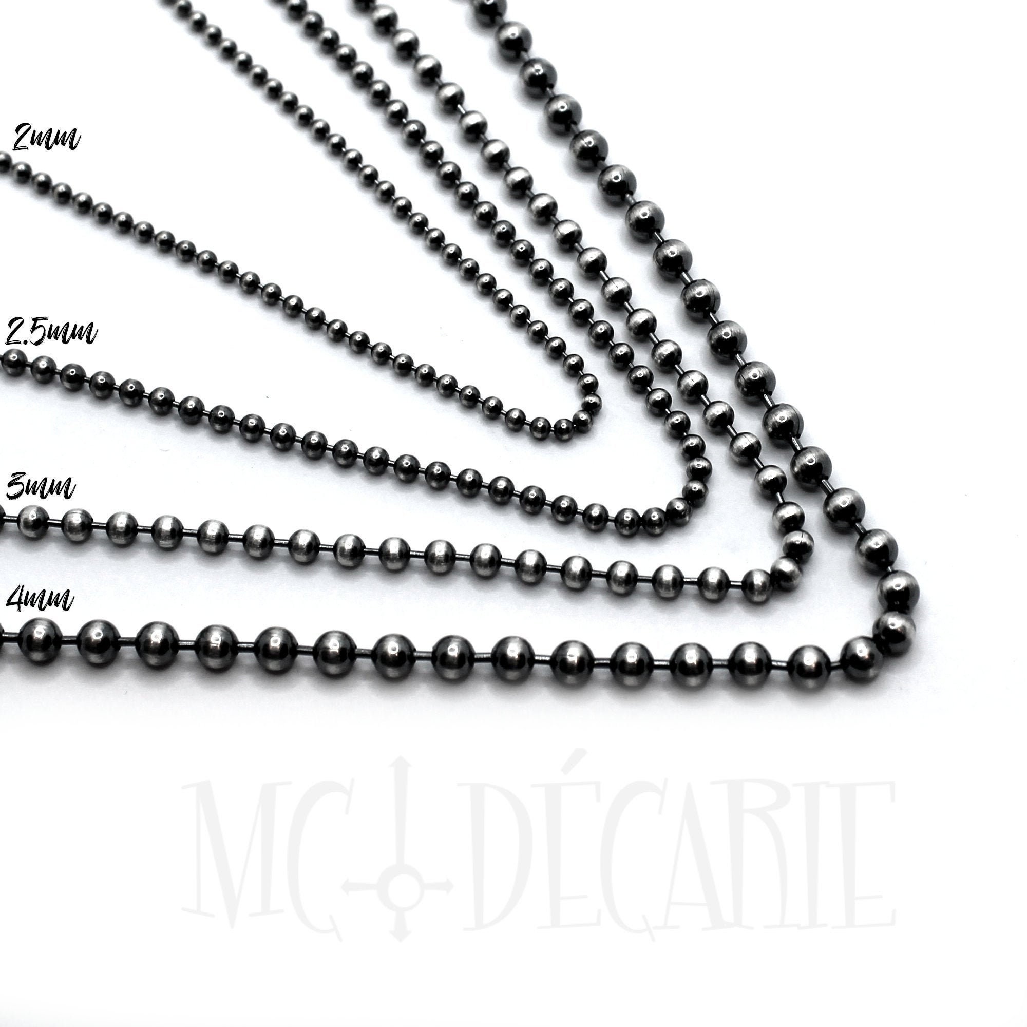 Ball Chain in Silver 2mm, 2.5mm, 3mm or 4mm, 16 to 36 Bead Chain, High  Quality Solid Sterling Silver, Silver Bead / Ball Chain. C107 