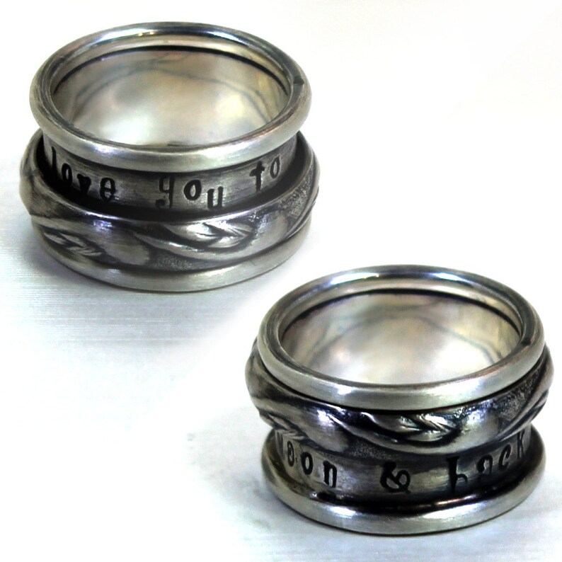 Spinner Ring Men Anxiety Ring Silver Meditation Ring for Etsy