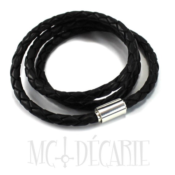 Leather Cord Necklace, Magnetic Clasp Leather Necklace, Leather