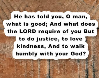 Micah 6:8 Sticker