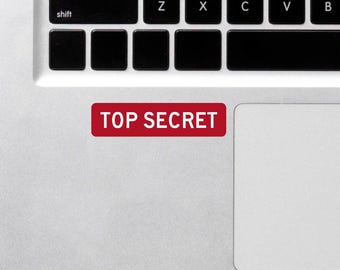 TOP SECRET Red Sticker | White Text | Military Style Label | Vinyl Decal