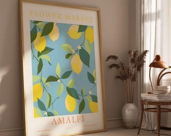 Amalfi Flower Market Print | Flower Market Prints | Digital Download | Flower Market Poster | Printable Poster | Matisse Flower | Wall Art