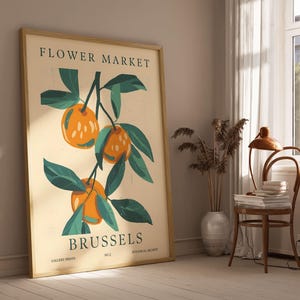 Stampa del mercato dei fiori di Bruxelles / Stampa del mercato dei fiori / Download digitale / Poster del mercato dei fiori / Poster stampabile / Fiore di Matisse / Arte murale