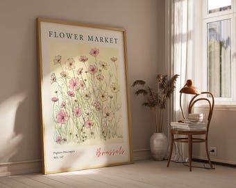 Brussels Flower Market Print | Flower Market Print | Digital Download | Flower Market Poster | Printable Poster | Matisse Flower | Wall Art